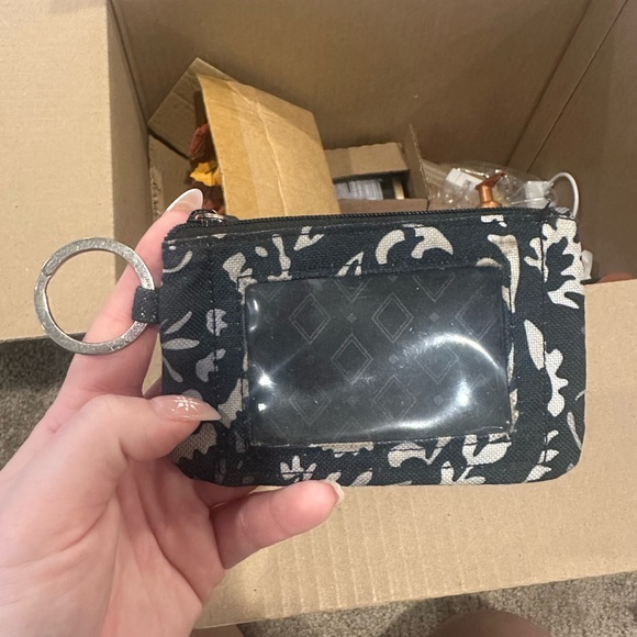 Vera Bradley Accessories - Vera Bradley Black & White Key Ring Wallet Wristlet Gently Used
